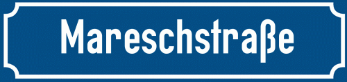 Straßenschild Mareschstraße zum kostenlosen Download