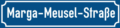 Straßenschild Marga-Meusel-Straße