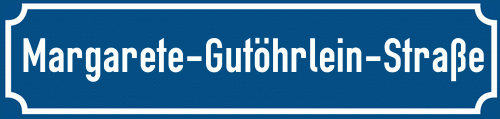Straßenschild Margarete-Gutöhrlein-Straße zum kostenlosen Download