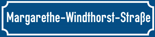 Straßenschild Margarethe-Windthorst-Straße