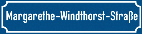 Straßenschild Margarethe-Windthorst-Straße zum kostenlosen Download