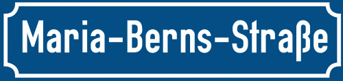 Straßenschild Maria-Berns-Straße