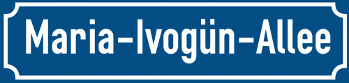 Straßenschild Maria-Ivogün-Allee