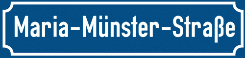 Straßenschild Maria-Münster-Straße