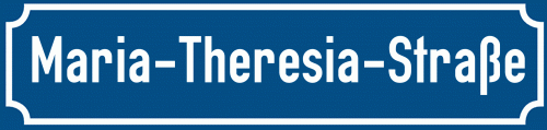 Straßenschild Maria-Theresia-Straße zum kostenlosen Download
