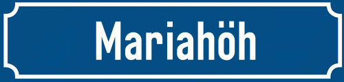 Straßenschild Mariahöh