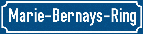 Straßenschild Marie-Bernays-Ring zum kostenlosen Download