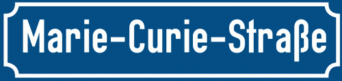 Straßenschild Marie-Curie-Straße