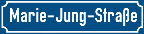 Straßenschild Marie-Jung-Straße
