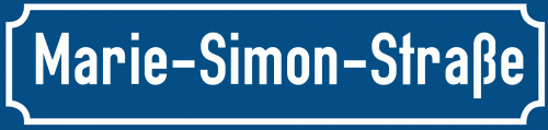 Straßenschild Marie-Simon-Straße