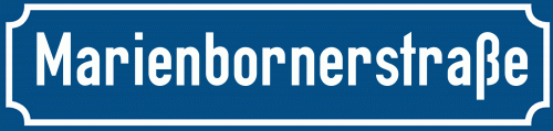 Straßenschild Marienbornerstraße