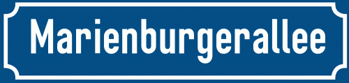 Straßenschild Marienburgerallee