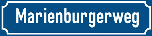 Straßenschild Marienburgerweg