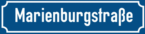 Straßenschild Marienburgstraße