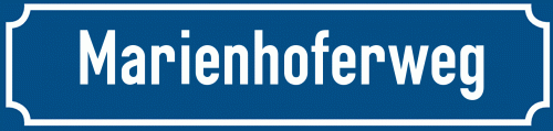 Straßenschild Marienhoferweg