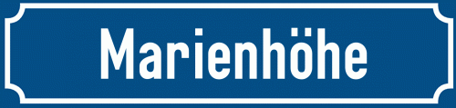 Straßenschild Marienhöhe