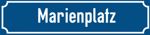 Straßenschild Marienplatz zum kostenlosen Download