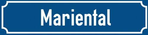 Straßenschild Mariental