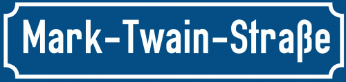 Straßenschild Mark-Twain-Straße zum kostenlosen Download