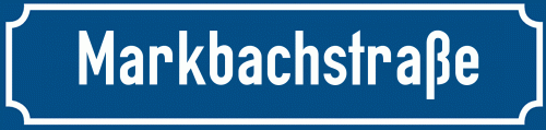 Straßenschild Markbachstraße zum kostenlosen Download
