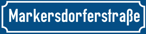 Straßenschild Markersdorferstraße zum kostenlosen Download