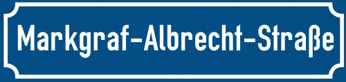 Straßenschild Markgraf-Albrecht-Straße zum kostenlosen Download