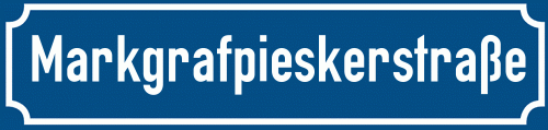 Straßenschild Markgrafpieskerstraße