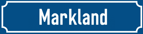 Straßenschild Markland