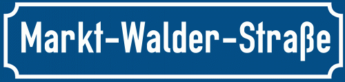 Straßenschild Markt-Walder-Straße zum kostenlosen Download