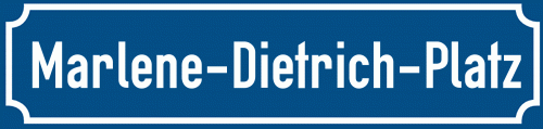 Straßenschild Marlene-Dietrich-Platz