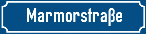 Straßenschild Marmorstraße