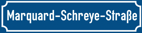 Straßenschild Marquard-Schreye-Straße