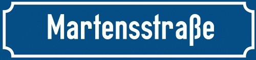 Straßenschild Martensstraße zum kostenlosen Download