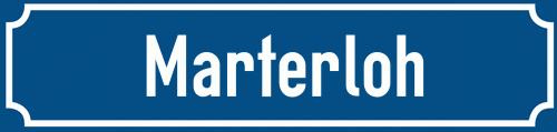 Straßenschild Marterloh