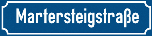 Straßenschild Martersteigstraße