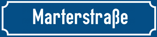 Straßenschild Marterstraße