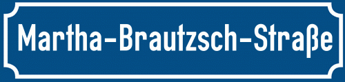Straßenschild Martha-Brautzsch-Straße zum kostenlosen Download