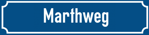 Straßenschild Marthweg