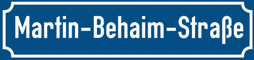 Straßenschild Martin-Behaim-Straße
