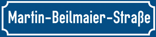 Straßenschild Martin-Beilmaier-Straße zum kostenlosen Download