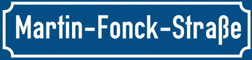 Straßenschild Martin-Fonck-Straße zum kostenlosen Download