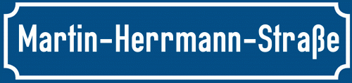 Straßenschild Martin-Herrmann-Straße