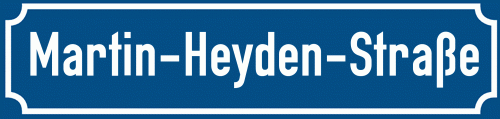 Straßenschild Martin-Heyden-Straße zum kostenlosen Download