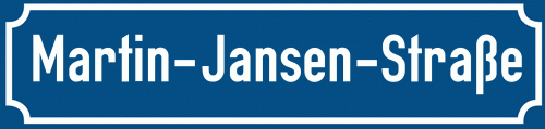 Straßenschild Martin-Jansen-Straße