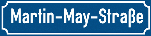 Straßenschild Martin-May-Straße zum kostenlosen Download