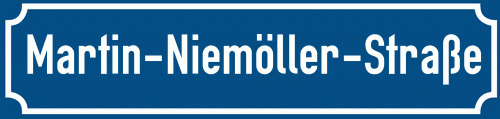 Straßenschild Martin-Niemöller-Straße
