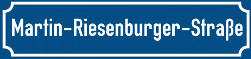 Straßenschild Martin-Riesenburger-Straße zum kostenlosen Download