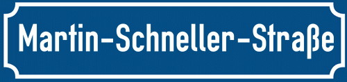 Straßenschild Martin-Schneller-Straße zum kostenlosen Download