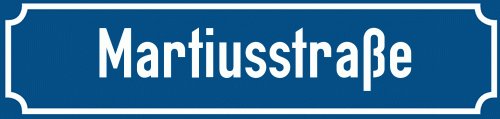 Straßenschild Martiusstraße zum kostenlosen Download