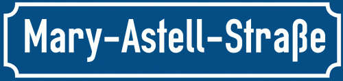 Straßenschild Mary-Astell-Straße